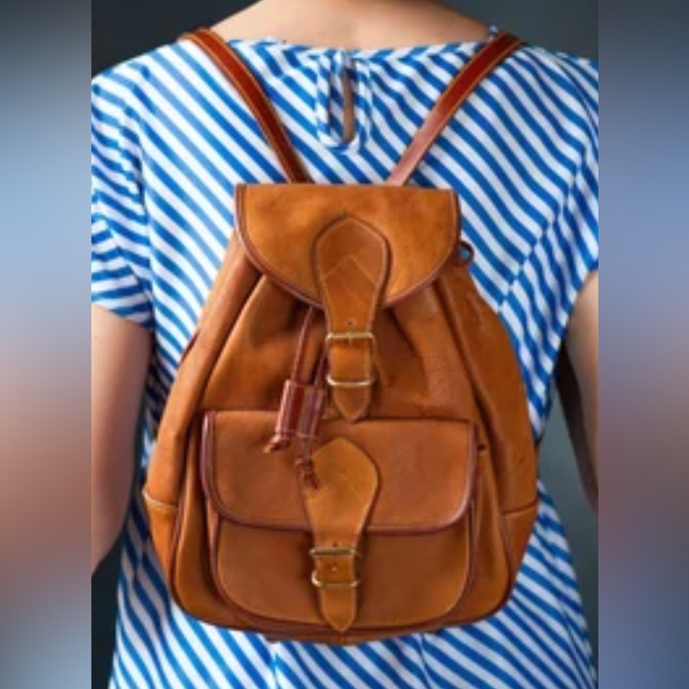 Vintage genuine leather backpack made in Italy
